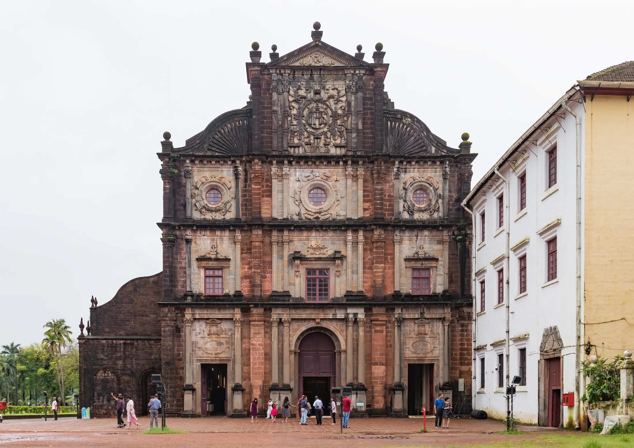 The laterite front of the Basilica of Bom Jesus at Old Goa