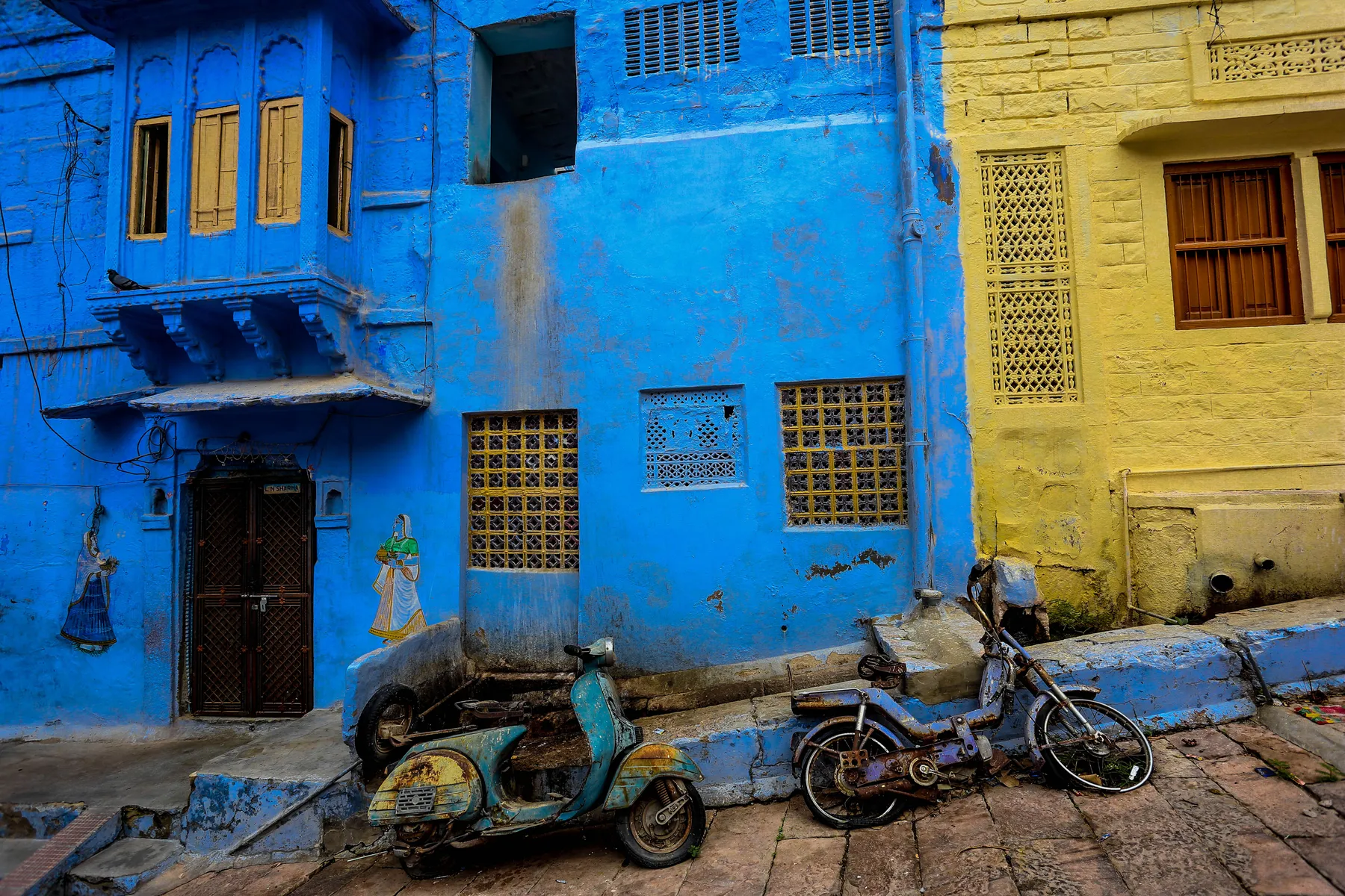 The blue old town